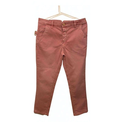 Pre-owned Zadig & Voltaire Pink Cotton Trousers