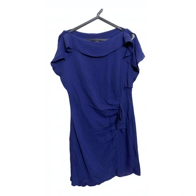 Pre-owned Hoss Intropia Silk Mini Dress In Blue