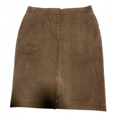 Pre-owned Loewe Brown Leather Skirt