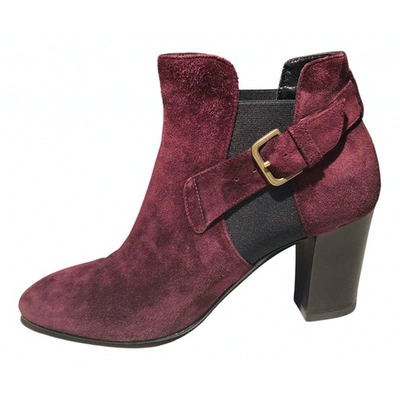 Pre-owned Michel Vivien Buckled Boots In Burgundy