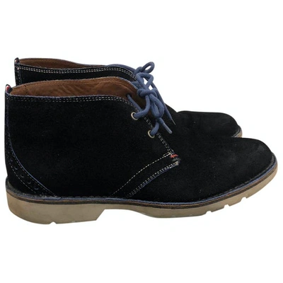 Pre-owned Tommy Hilfiger Blue Suede Boots