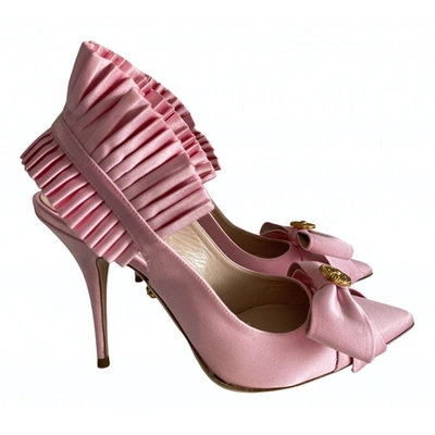 Pre-owned Fausto Puglisi Cloth Heels In Pink