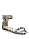 3.1 PHILLIP LIM Martini Snake-Embossed Leather Ankle-Strap Sandals
