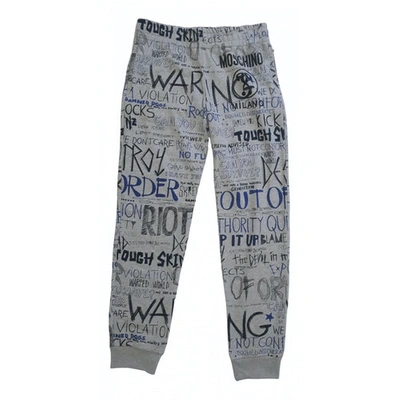 Pre-owned Moschino Grey Cotton Trousers