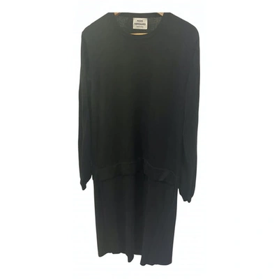 Pre-owned Mads Nørgaard Wool Mid-length Dress In Black