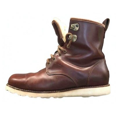 Pre-owned Ugg Brown Leather Boots
