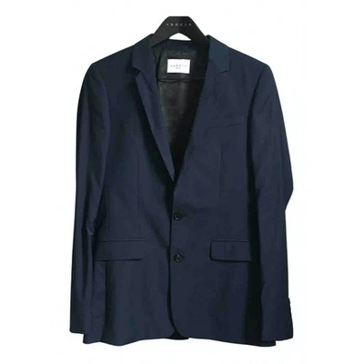 Pre-owned Sandro Blue Wool Jacket