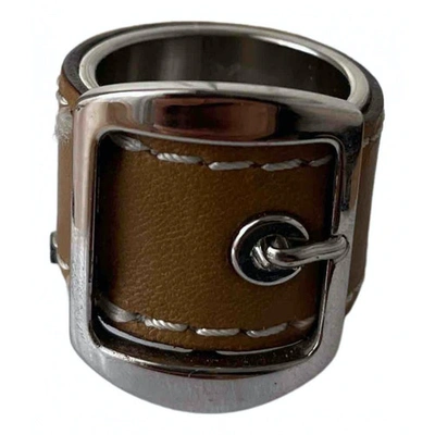 Pre-owned Givenchy Leather Ring In Camel