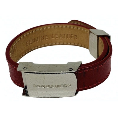 Pre-owned Dsquared2 Leather Bracelet In Red
