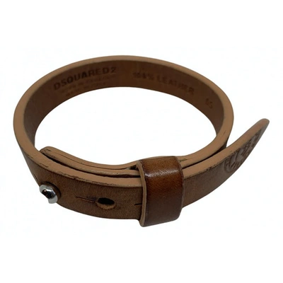 Pre-owned Dsquared2 Leather Bracelet In Beige