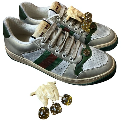 Pre-owned Gucci Screener Leather Trainers