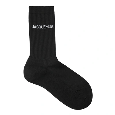 Shop Jacquemus Cotton-blend Socks In Black