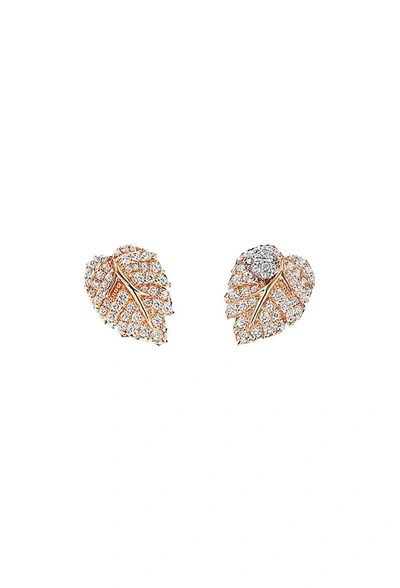 Shop Anabela Chan Rose Leaf Ear Studs In Not Applicable