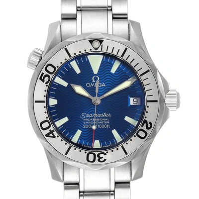 Shop Omega Seamaster Midsize Blue Wave Dial Steel Mens Watch 2553.80.00 In Not Applicable