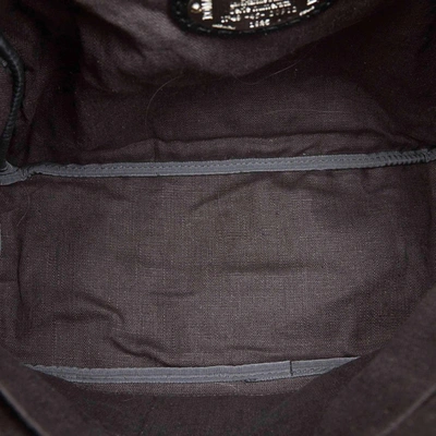 Pre-owned Fendi Fur Trimmed Monster Backpack In Grey
