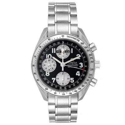 Shop Omega Speedmaster Tripple Calendar Black Arabic Dial Watch 3523.51.00 In Not Applicable
