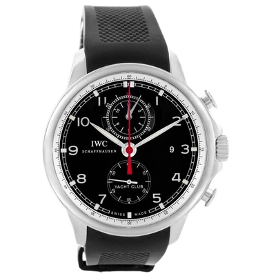 Shop Iwc Schaffhausen Portuguese Yacht Club Chronograph Rubber Strap Mens Watch Iw390210 In Not Applicable