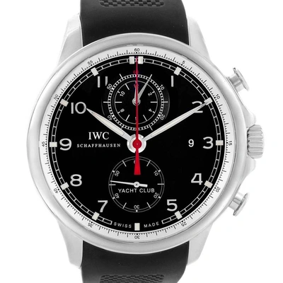 Shop Iwc Schaffhausen Portuguese Yacht Club Chronograph Rubber Strap Mens Watch Iw390210 In Not Applicable