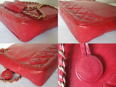 Pre-owned Chanel Classic Red Calfskin Shoulder Bag