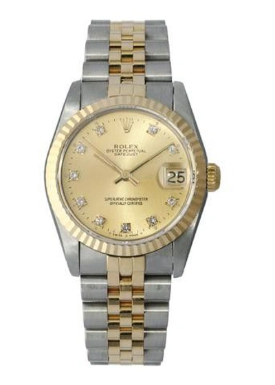 Shop Rolex Datejust 68273 Diamond Dial Ladies Watch In Not Applicable