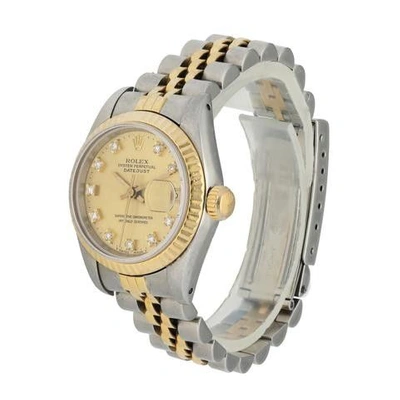 Pre-owned Rolex Datejust 69173 Diamond Dial Ladies Watch In Not Applicable