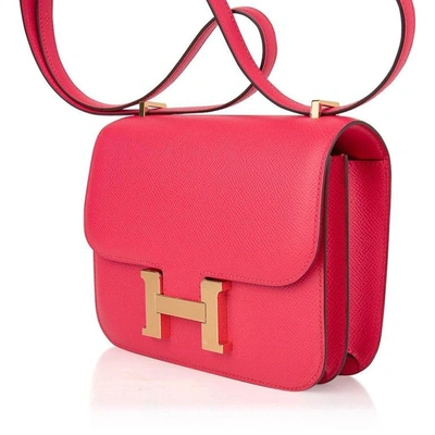 Sell Hermès Ostrich Constance 18 Bag - Pink/Red