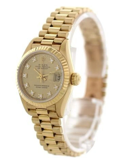 Shop Rolex Datejust Diamond Dial 69178 Yellow Gold Ladies Watch In Not Applicable