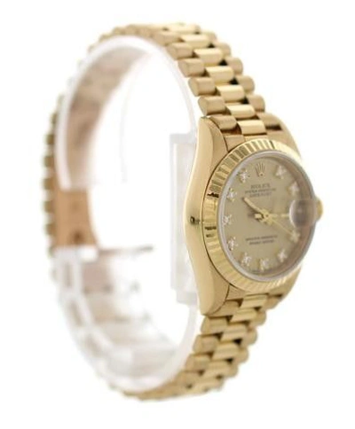 Shop Rolex Datejust Diamond Dial 69178 Yellow Gold Ladies Watch In Not Applicable