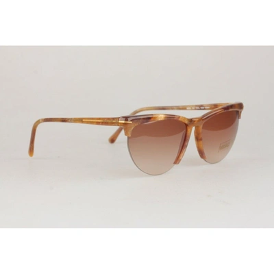 Pre-owned Versace Gianni  Vintage Cat-eye Mint Sunglasses 391 Col 928 In Brown