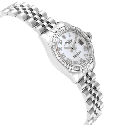 Shop Rolex Datejust 26 Steel White Gold Mop Diamond Ladies Watch 179384 In Not Applicable