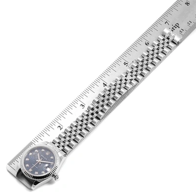 Shop Rolex Datejust Midsize Steel White Gold Blue Diamond Dial Watch 178274 In Not Applicable