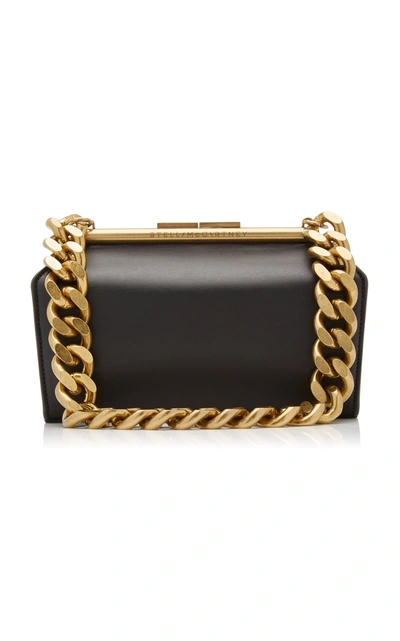 Shop Stella Mccartney Medium Chunky Chain Vegan Leather Bag In Black