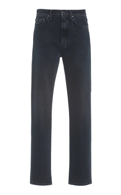 Shop Totême Women's Regular-fit Rigid High-rise Straight-leg Jeans In Black