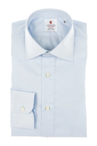 Shop Cordone1956 Little Oxford Shirt Slim Fit In Blue