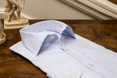 Shop Cordone1956 Little Oxford Shirt Slim Fit In Blue