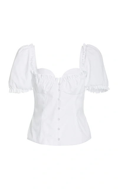 Shop Rosie Assoulin Women's Garten Party Cotton Top In White