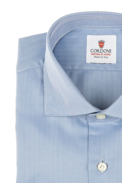 Shop Cordone1956 Spina Shirt Slim Fit In Blue