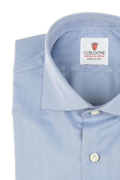 Shop Cordone1956 Big Spina Shirt Slim Fit In Blue