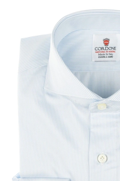 Shop Cordone1956 Striped Shirt Regular Fit In Blue