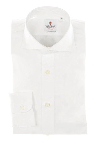 Shop Cordone1956 Yoga Twill Shirt Regular Fit In White