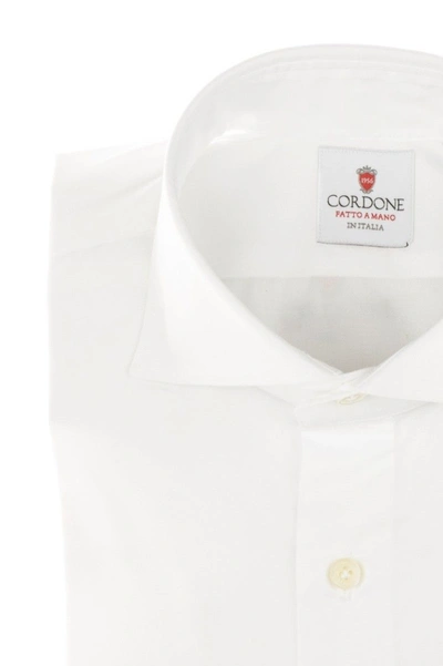 Shop Cordone1956 Yoga Twill Shirt Regular Fit In White