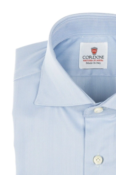 Shop Cordone1956 Big Spina Shirt Regular Fit In Blue