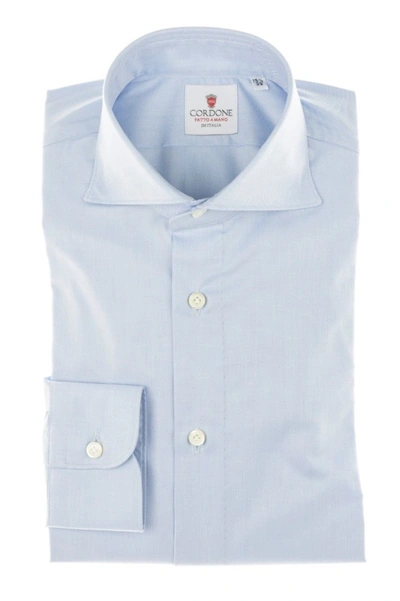 Shop Cordone1956 Yoga Twill Shirt Regular Fit In Blue