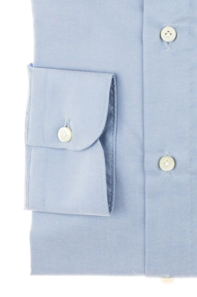 Shop Cordone1956 Little Oxford Shirt Regular Fit In Blue