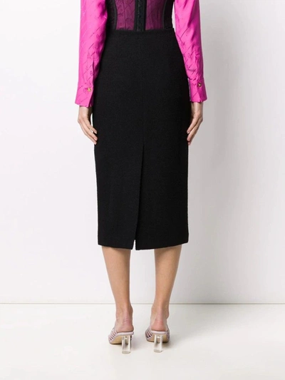 Shop Alessandra Rich High-waisted Fitted Skirt In Black