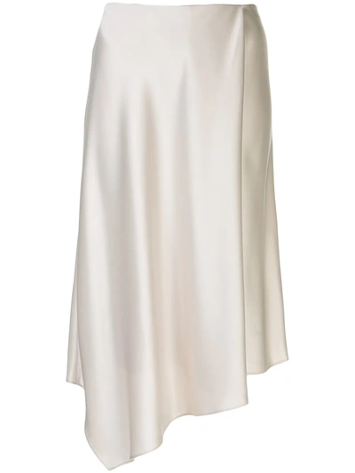 Shop Alice And Olivia Jayla Draped Midi Skirt In Neutrals