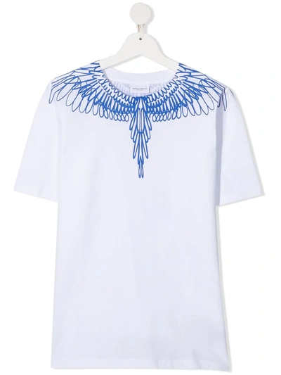 Shop Marcelo Burlon County Of Milan Teen Wings Print T-shirt In White