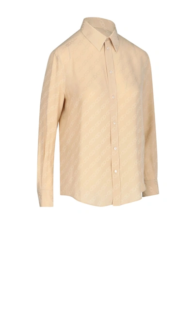 Shop Celine Céline Women's Beige Silk Shirt