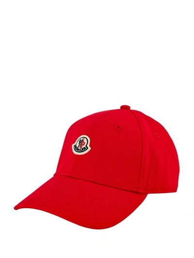 Shop Moncler Kids Cap For For Boys And For Girls In Red
