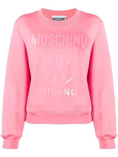 Shop Moschino Milano Logo-print Sweatshirt In Pink